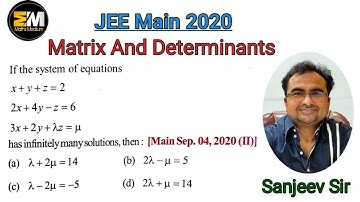 IIT Advance & JEE Main question paper solutions ,Matrices & Determinants Year 2020