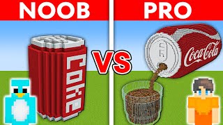 NOOB vs PRO: COCA COLA House Build Challenge in Minecraft screenshot 2