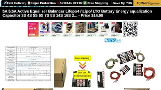 5A5.5A Active Equalizer Balancer For Lifepo4, Lipo, Lto Batteries 3S-24S Voltage Balancing