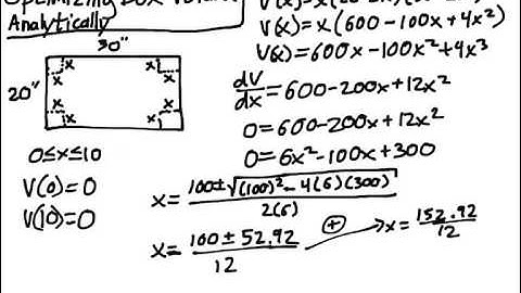 Optimization Problem 1 -  Box Volume