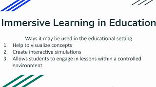 Immersive Learning
