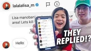 WE SENT A DM TO 100 CELEBRITIES ON INSTAGRAM (Lisa Replied!!) | Ranz and Niana