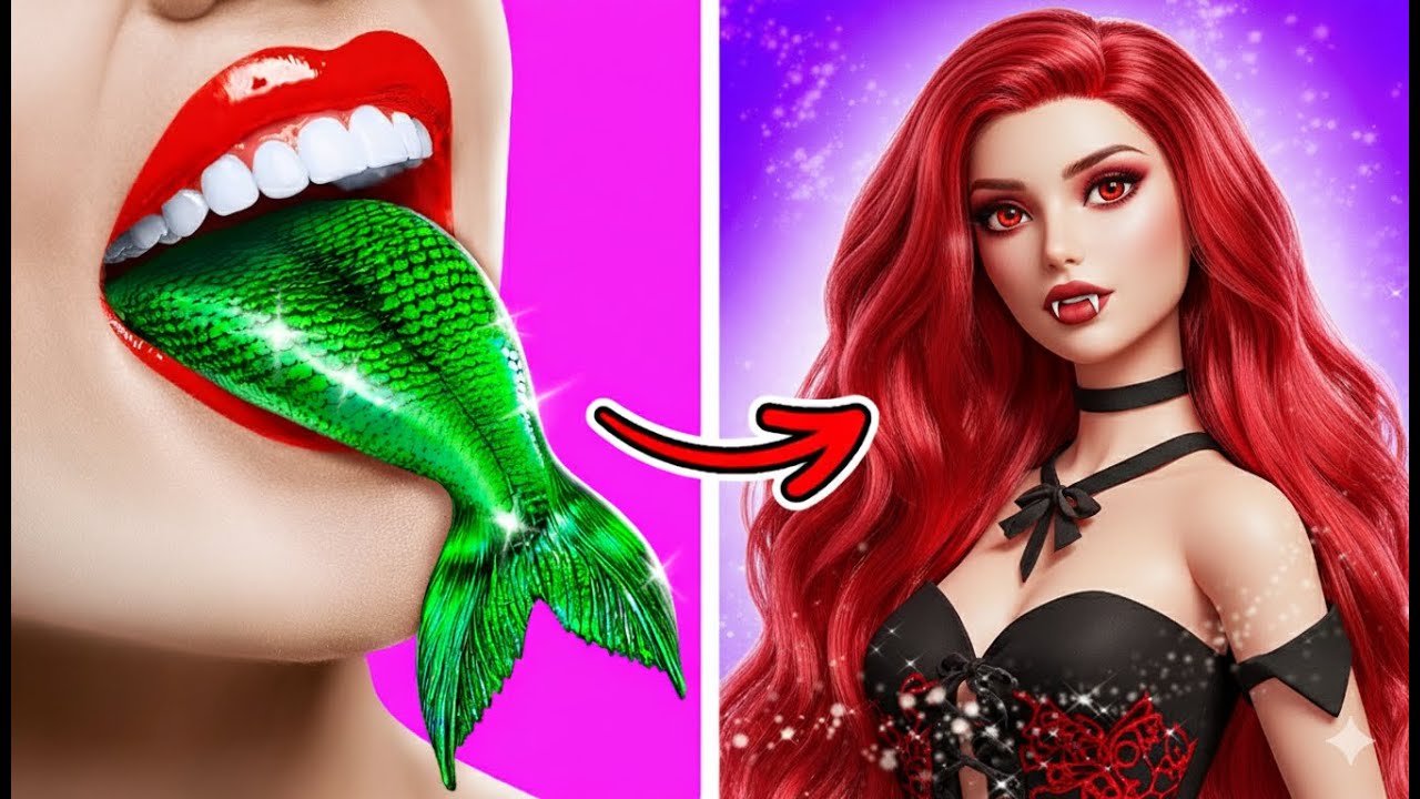 ¡DE MUÑECA a SIRENA y VAMPIRESA! 💖🧜‍♀️🦇 ¡La transformación MÁS LOCA y CAÓTICA! 😂🔥