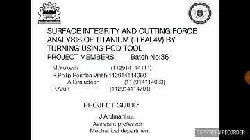 SURFACE INTEGRITY AND CUTTING FORCE ANALYSIS OF TITANIUM (Ti 6Al 4V) ALLOY BY TURNING USING PCD TOOL