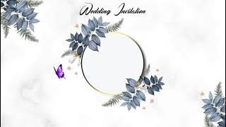 Download Undangan Pernikahan Digital Kosong Simple Elegan Tema Biru || PPT#024 Kosong