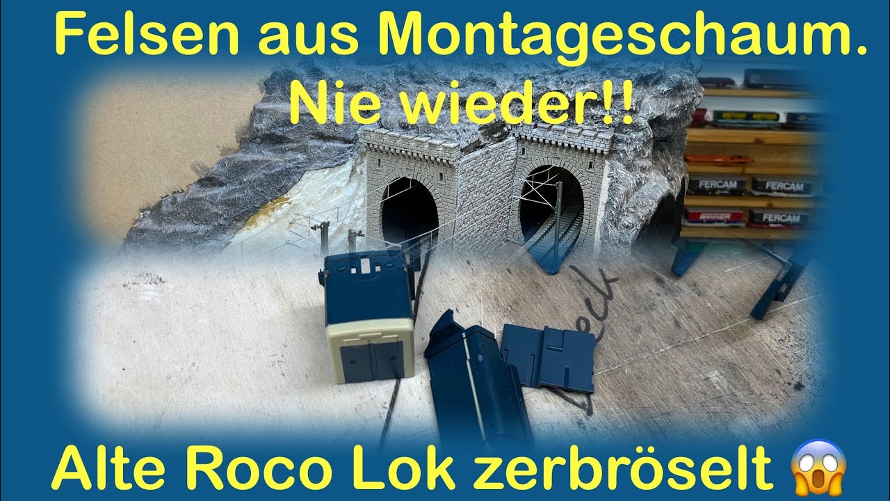 Alte Roco Lok zerfällt zu Staub, und nie wieder Felsen aus Bau/Montageschaum