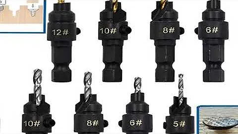 5pcs Countersink Drill Woodworking Drill Bit Set Drilling Pilot Holes for Screw Sizes #5 #6 #8 #10 #