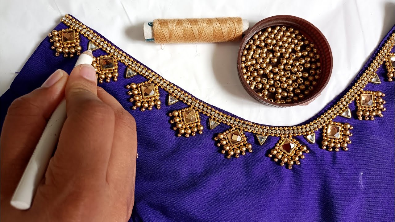 Unique And Elegant Aariwork Blouse Design|Embroidery Design|Maggamwork Blouse Design|Blouse|Design 