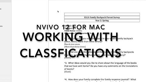 NVivo 12 for MAC: Working with Classifications