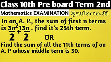 In an A. P., the sum of first n terms is 3n^2/2+ 13n/2 . find it