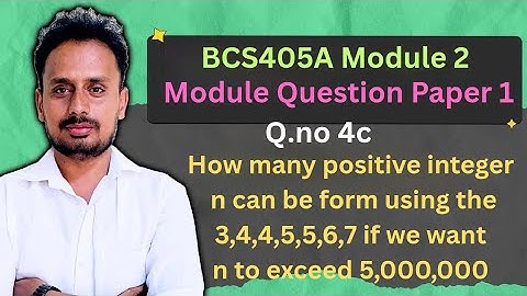 BCS405A Module 2 | Model Question Paper 1 ( Q. 4c) | Discrete Mathematics | Permutations Problems |