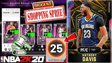 BIGGEST SHOPPING SPREE AND BUYING EVERY CARD I CAN FOR GALAXY OPAL ANTHONY DAVIS IN NBA 2K20 MYTEAM