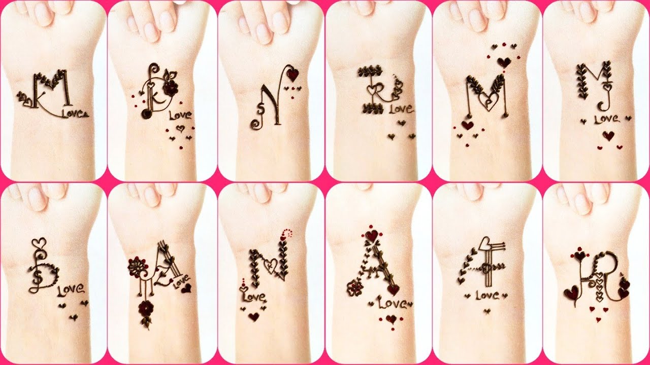 🔥Top 12🔥Best Couple 👩‍ ️‍💋‍👨 Letter Henna Mehndi Tattoo Designs of 2020 ...