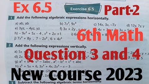 Exercise 6.5 Class 6 Math kpk and PTB new course 2023| Class 6th Maths Ex 6.5 unit 6  SNC Part-2