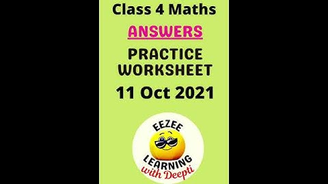 Class 4 Maths Worksheet Answers 11 Oct