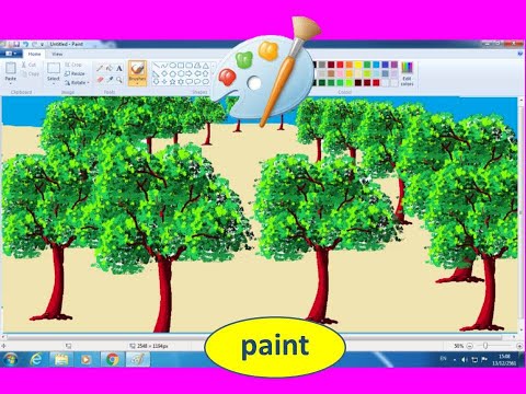 วาดภาพ ต้นไม้ ง่ายมากๆ ด้วย เพ้น paint