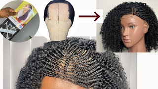 DIY NO CLOSURE SIDE CONROW BRAID WIG WITH CURLS | BUDGET FRIENDLY