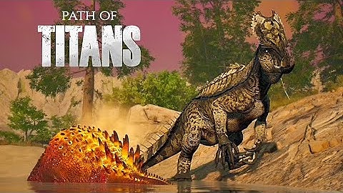 Spearcrest hunts Ampelosaurus - Path of Titans semi-realism
