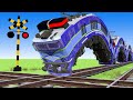 【踏切アニメ】あぶない電車 TRAIN Vs Police Shit🚦 踏切 Fumikiri 3D Railroad Crossing Animation