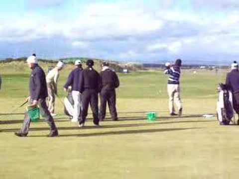 Adam Scott and Paul Casey at St Andrews range