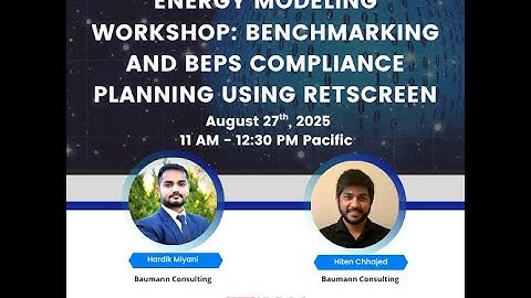 Energy Modeling Workshop  Benchmarking and BEPS Compliance Planning using RETScreen