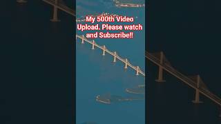 500th Video! 🎉 Pelješac Bridge 🌉✨ Croatia🇭🇷 | Zoomed View from 30,000+ Feet #Shorts