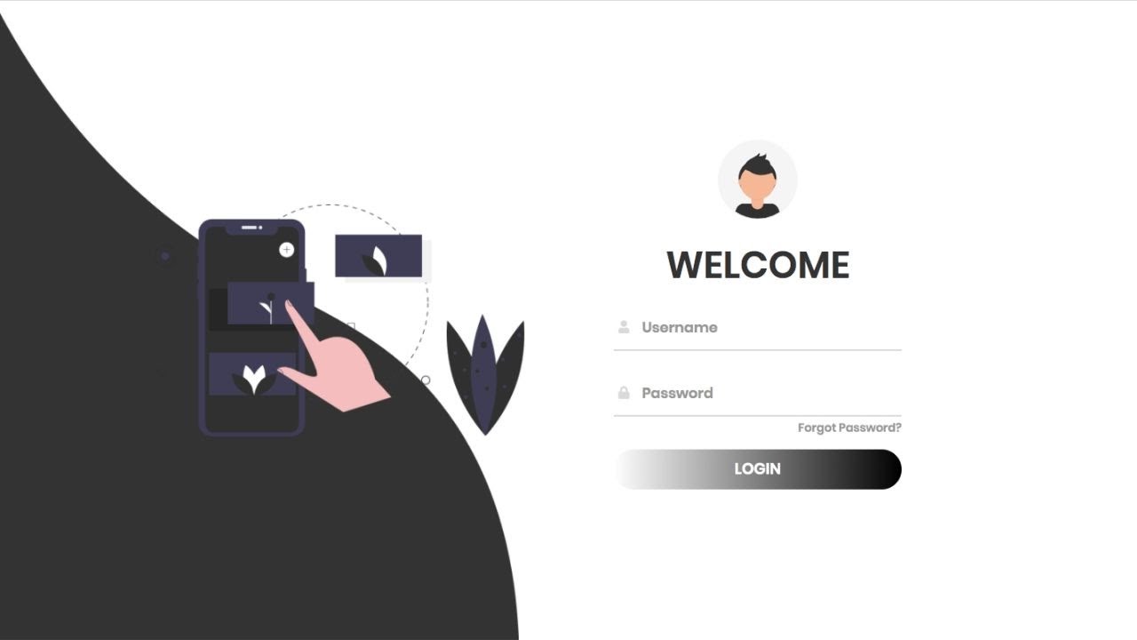 Responsive Animated Login Form Using HTML , CSS and java script - YouTube
