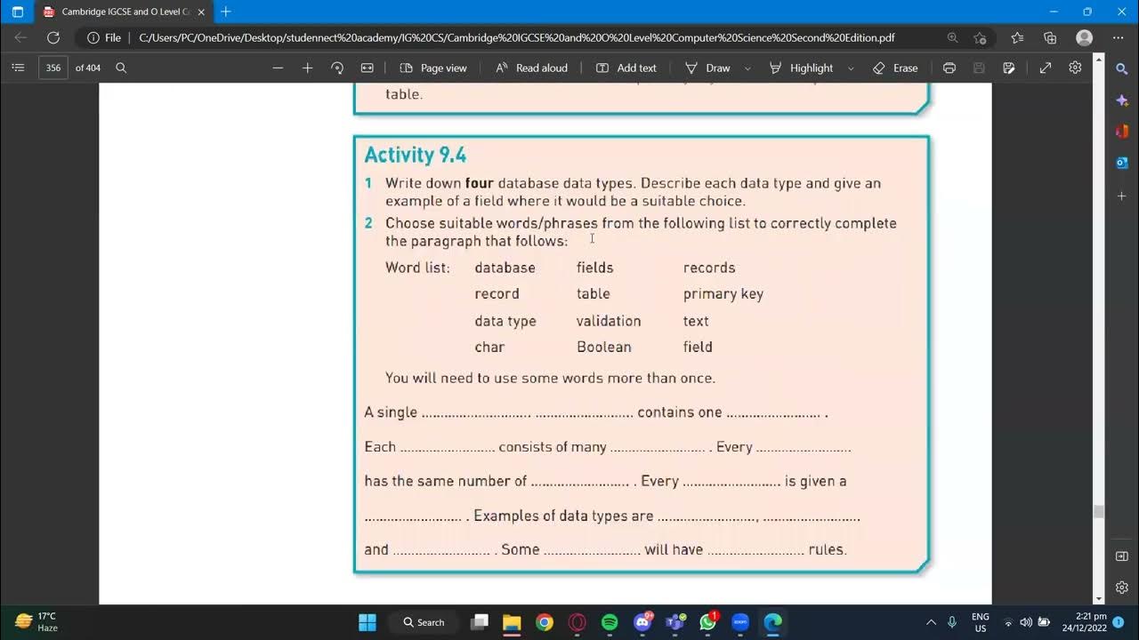 IGCSE COMPUTER SCIENCE | 0478 | DATABASES - YouTube