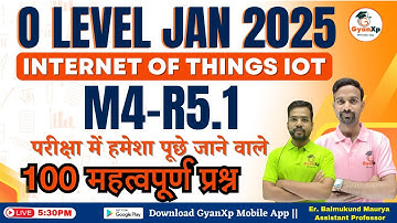 Top 100 MCQs || Internet of Things (IoT) || M4-R5.1 || O Level JAN 2025
