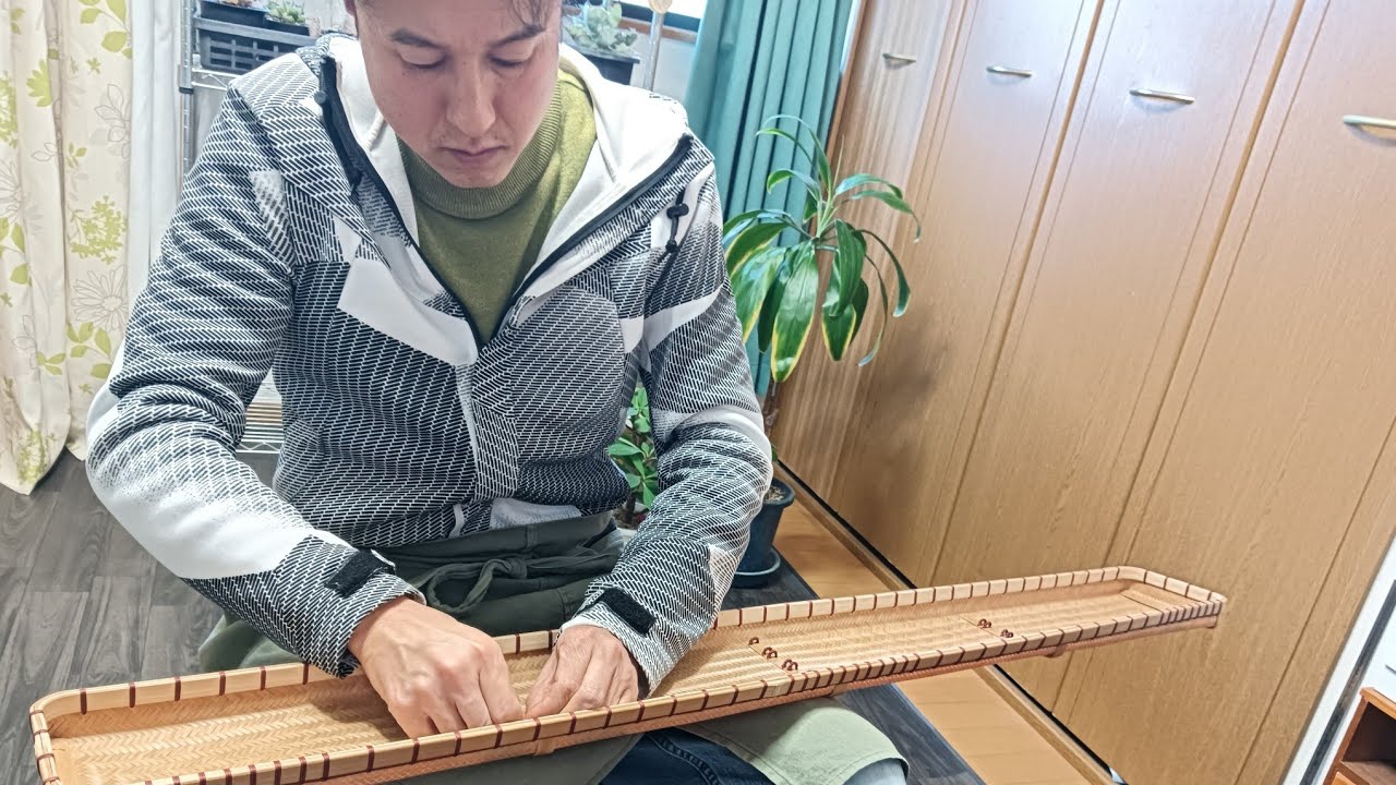 【竹の釣り竿入れ製作　Bamboo fishing rod holder making】