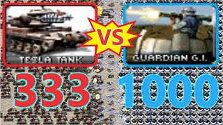 Tesla Tank vs Guardian Gi - Same Cost - Red Alert 2