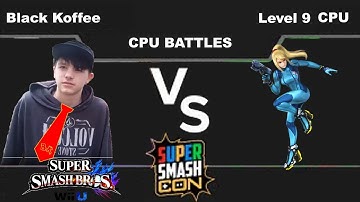 Black Koffee(Donkey Kong) vs Level 9 CPU(Zero Suit Samu) - Super Smash Bros Wii U
