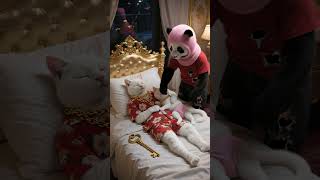 Panda father made a golden fighter jet for his son #funny #panda