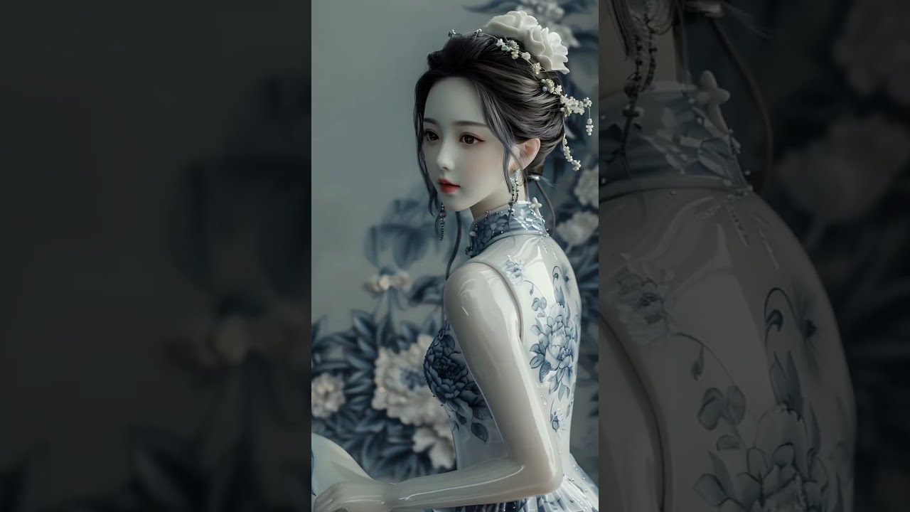 她的容颜,恰似青花瓷上的细腻花纹,精致而迷人。眼眸似深邃的青花蓝,透着无尽的温柔与智慧;肌肤如光洁的瓷质,散发着自然的光泽。#古代美人 #古典美女 #古风人物 #青花瓷 #东方美学