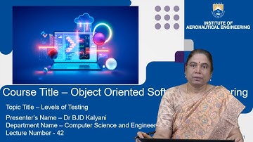 Levels of Testing by Dr. B J D Kalyani