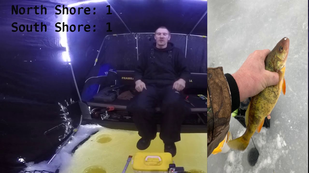 Oneida Lake north shore VS south shore ice fishing competition YouTube