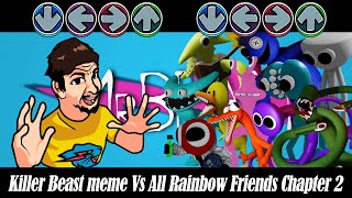 FNF ALL Rainbow Friends  Chapter 2 Vs MrBeast MEME Sings Attack Of The Killer Beast -FNF Drill Remix