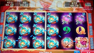 Majestic Diamonds Slot Machine Bonus - 10 Free Games Win with Stacked Symbols