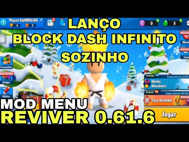 Mod Menu Block Dash Infinito De Reviver 😱 Sem Bots 🤔 0.41.1 Atualizado 🌋  