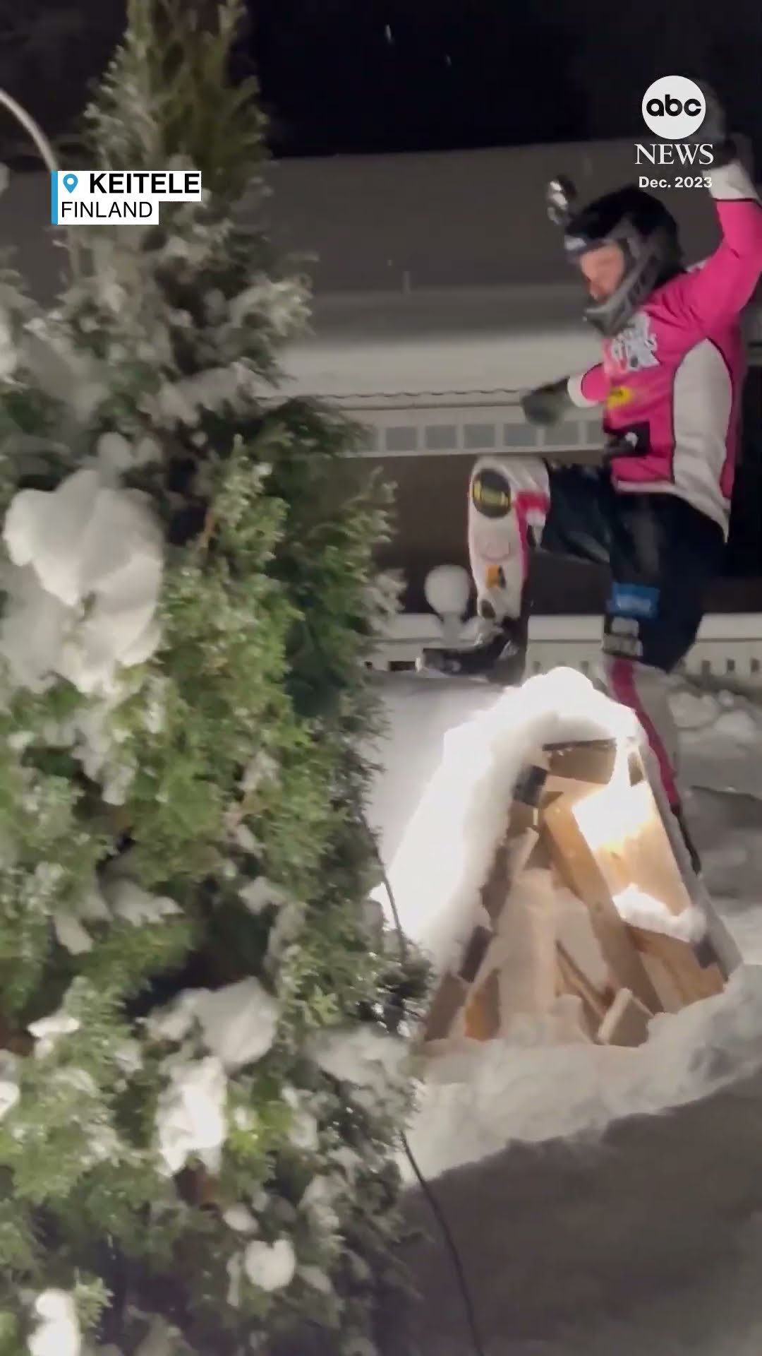 Pro ice-skater shows off home-made ramps - ABC News