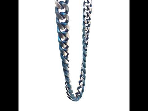 Chain Necklace Stainless Steel/Blue Ion Plating 24