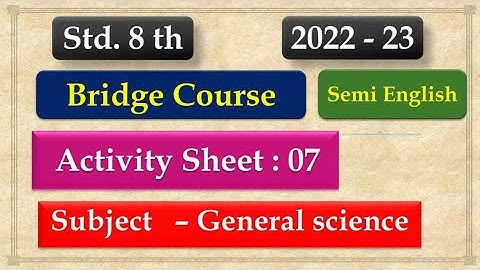 8th Class Science Bridge Course Activity 7 Semi English | Setu abhyaskram 8th class science day 7
