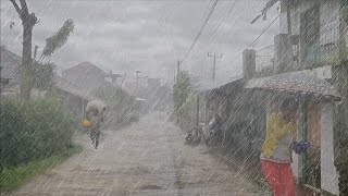 CRAZY RAIN! A VILLAGE PARADISE DESTROYED BY ASIA'S BIGGEST RAIN STORM AND WIND STORM!⛈️