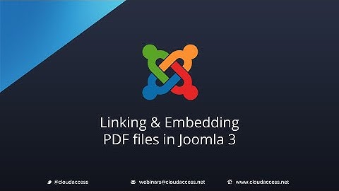 Linking & Embedding PDF files in Joomla Articles