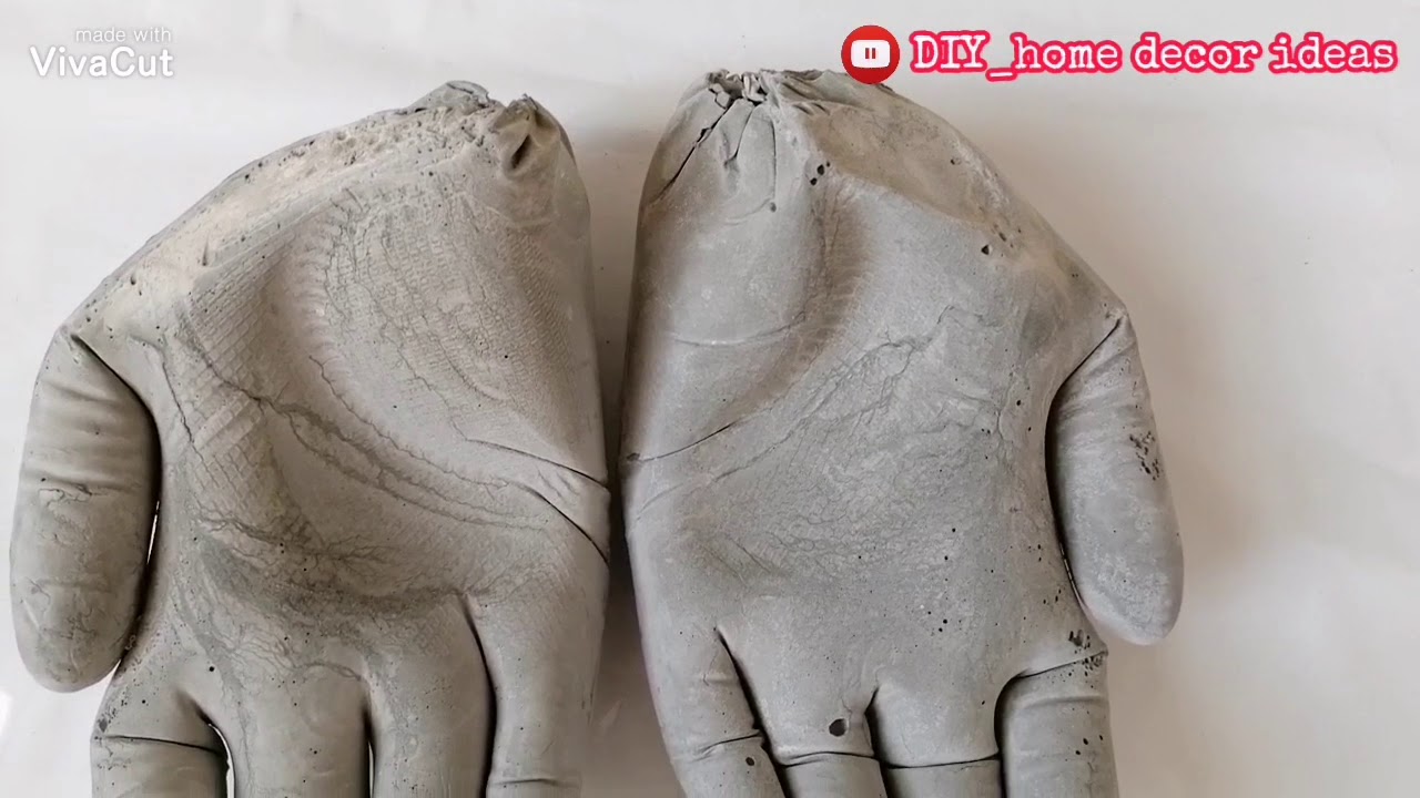 Diy hand shape from cement for room decoration how to make cement hand craft/Diy_home decor