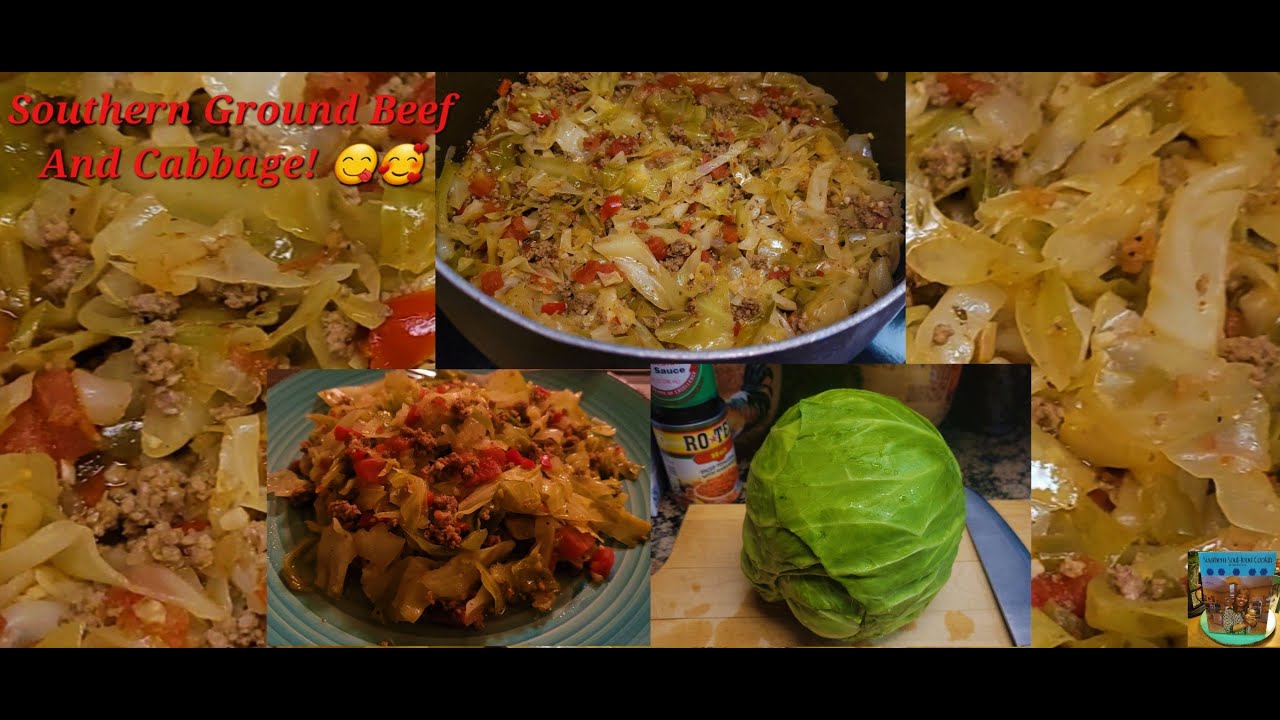 Southern Ground Beef And Cabbage With Rotel Tomatoes! YouTube
