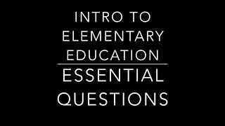 Intro to Elementary Ed - Final Project