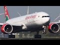 Check your BRAKES, Kenya Airways! - Boeing 777-300 Arrival at Amsterdam (HD)
