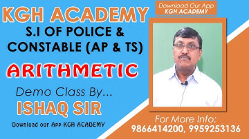 DEMO CLASS BY ISHAQ SIR // ARITHMETIC // DREAMS INSTITUTE // KGH ACADEMY