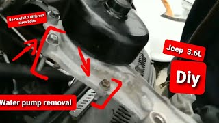 2011-2020  jeep grand Cherokee water pump replacement 3.6L(Chrysler,dodge motor)bleed coolant system